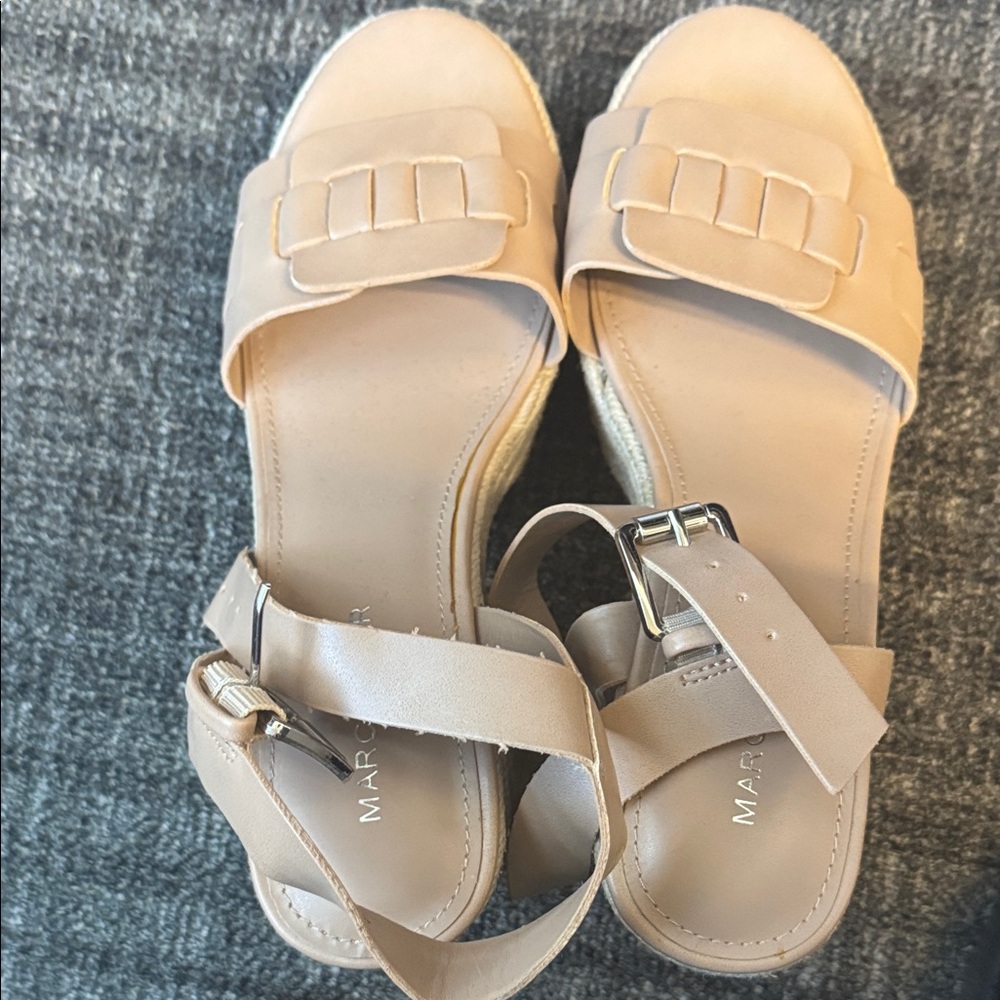 MARCS Beige Woven-Strap Women’s Sandals